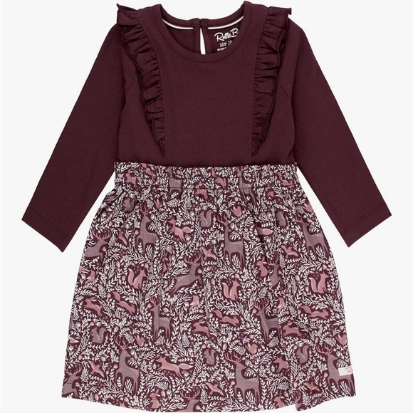 Ruffle Butts Maroon and Pink Ruffle Dress - Picture 1 of 8